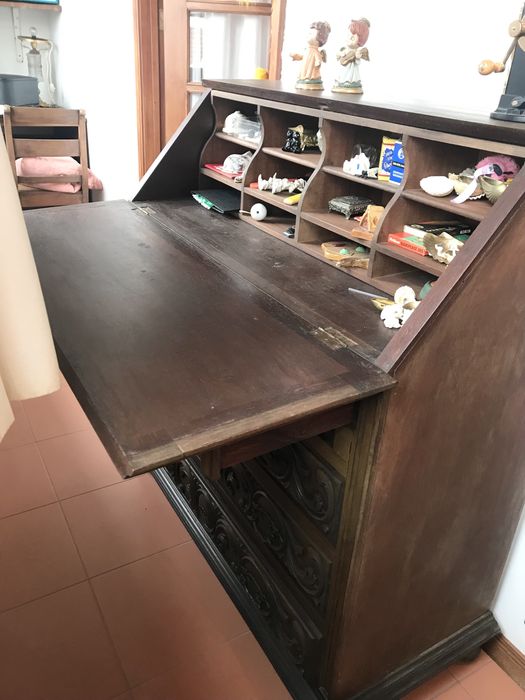 Papeleira escrivaninha em Mogno antiga