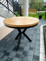 Stolik/Stół 80x80Loft Lity Dąb