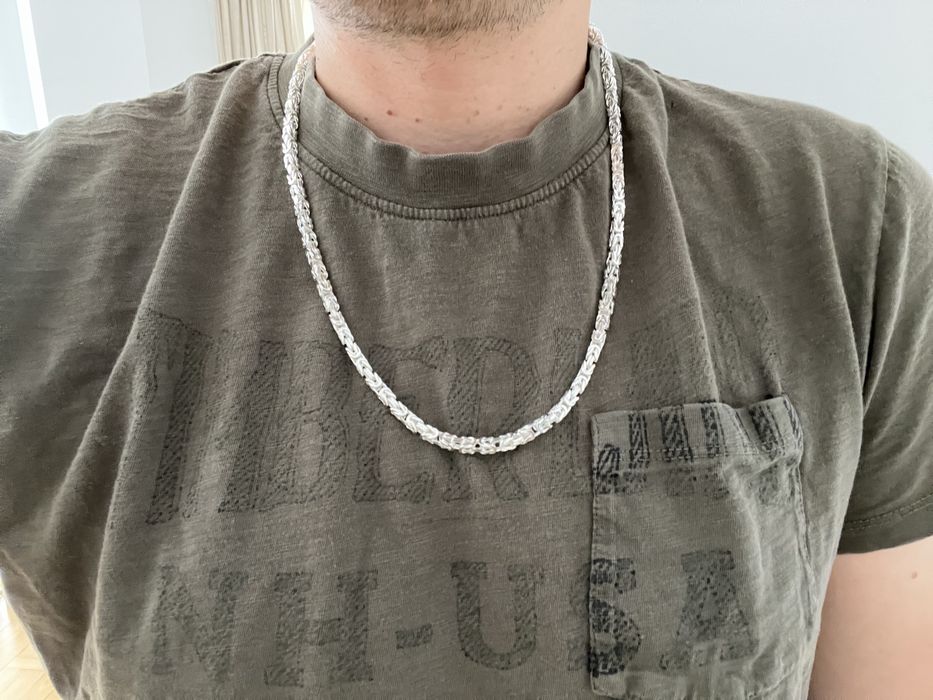 Srebrny męski łańcuszek Splot Królewski 60 cm 38 g