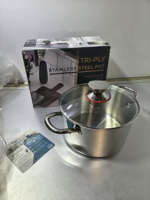 Garnek Herogo 4.5 litra Tri-Ply 18/10 stal nierdzewna z pokrywką indukcja