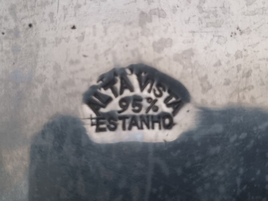 Terrina com tampa + travessa de estanho