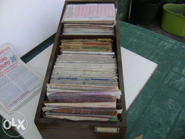 Totoloto e Totobola - coleção de boletins santa casa da misericórdia