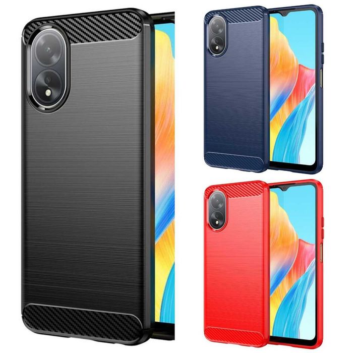 Противоударный чехол накладка для Oppo А38 А18 карбон Оппо А38 А18