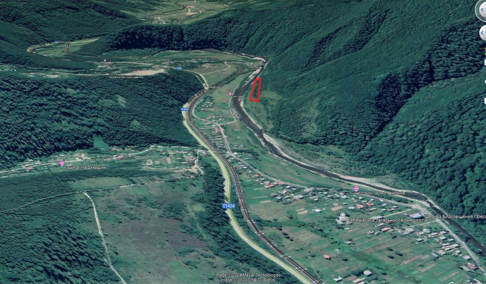 Земельна ділянка в Карпатах с Гребенів 2гектари по 1000$