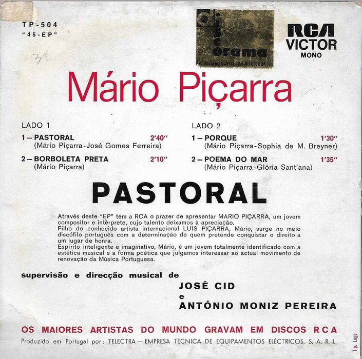 Mário Piçarra - - - - - Pastoral - - - - - EP