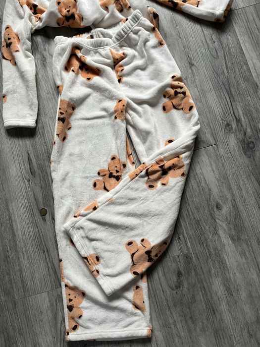 Ciepła nowa piżama w misie roz s cropp