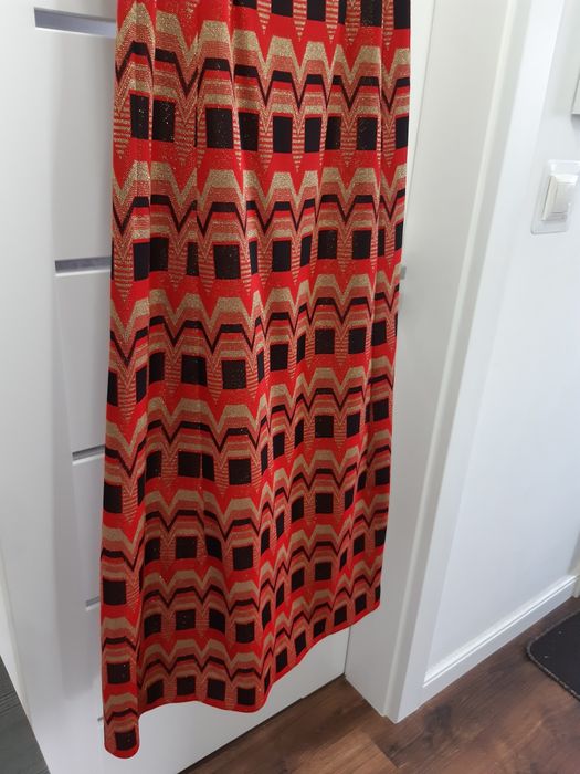 Boho etniczna maxi długa sukienka czerowna czarna 38 / 40