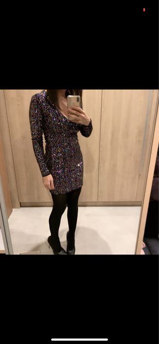 Sukienka cekiny długi rekaw 36 Dorothy Perkins