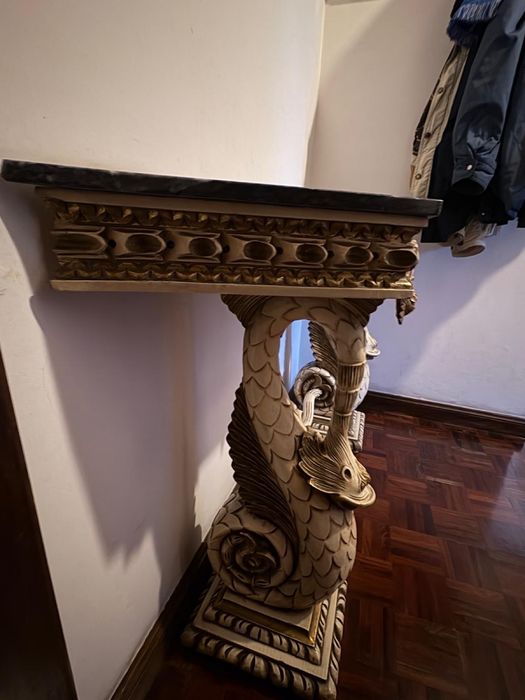 Mesa consola classica madeira beje