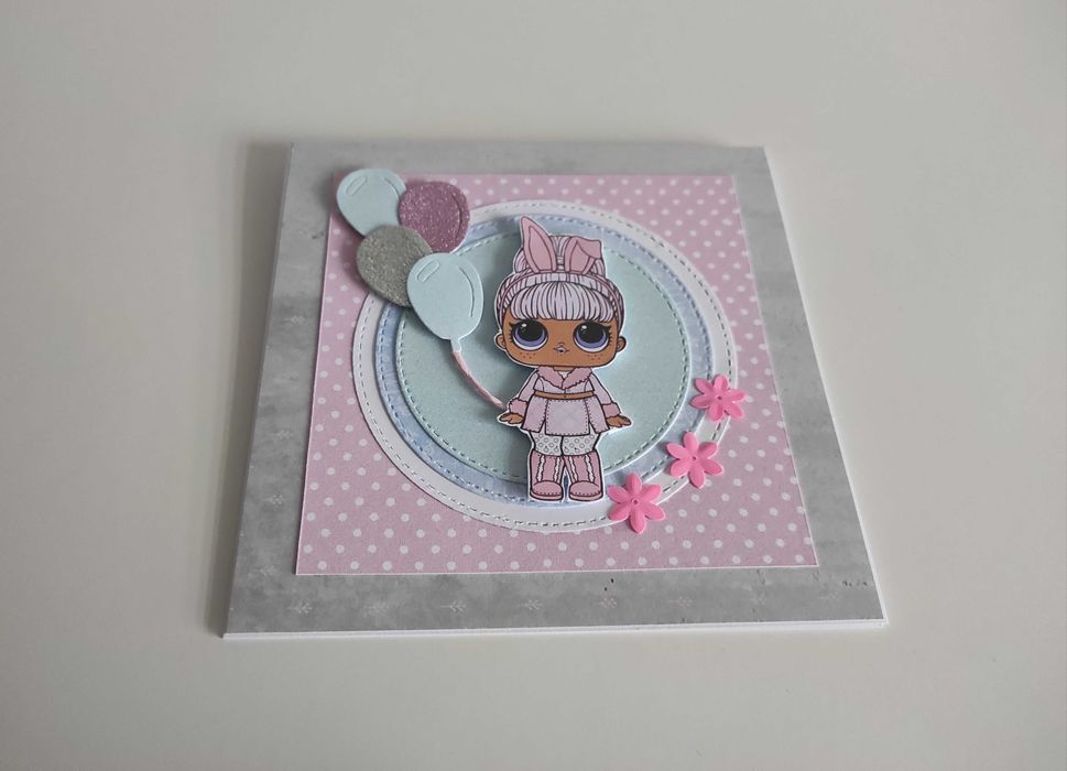 Kartka ręcznie robiona roczek urodziny LOL