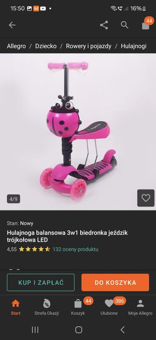 Hulajnoga Biedronka 3w1