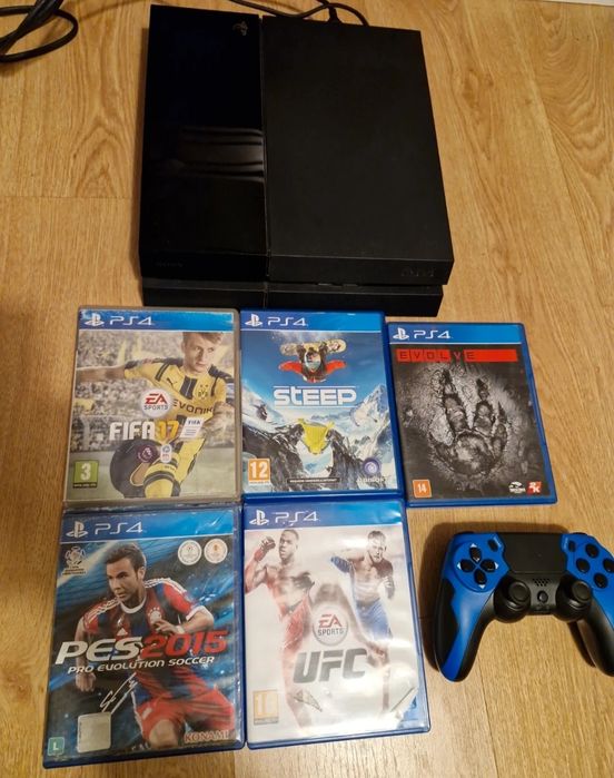 Ps4 Fat 1,7 T C/Comando + Jogos