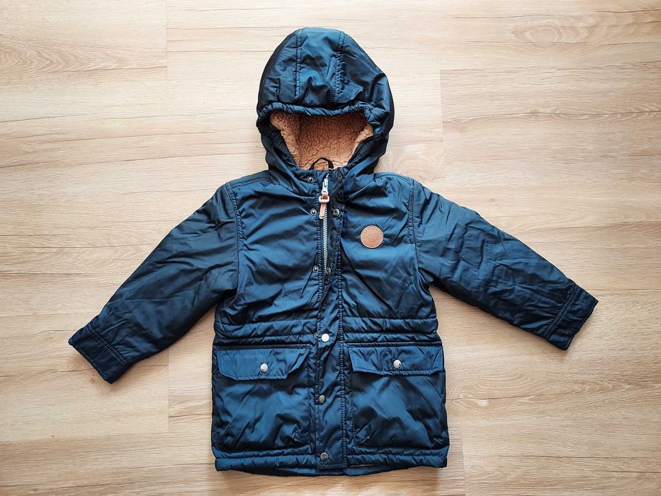 Kurtka zimowa granatowa z bluzą 5 10 15 rozmiar 98