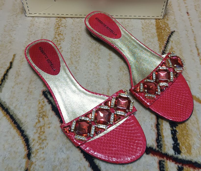 Roberto Botella Брендовые босоножки из натуральной кожи рептилии - 38р