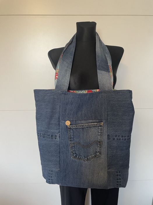 Torba shopper totebag jeans recykling