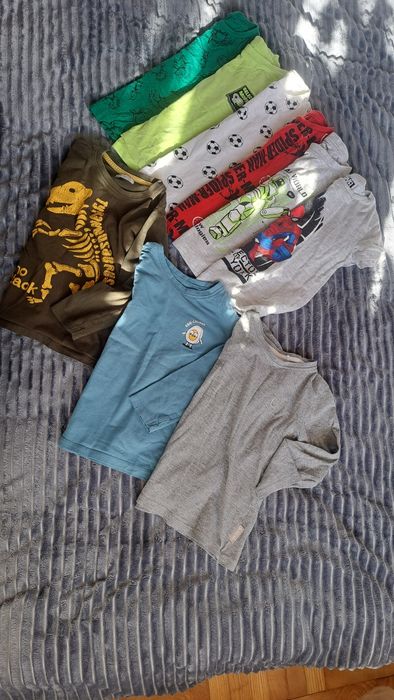6x t-shirt , 3 bluzka długi rękaw 110 dla chłopca