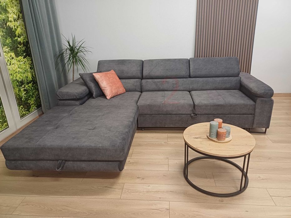 Narożnik ALEX Rogówka Kanapa Sofa do Salonu USB Łóżko + GRATIS