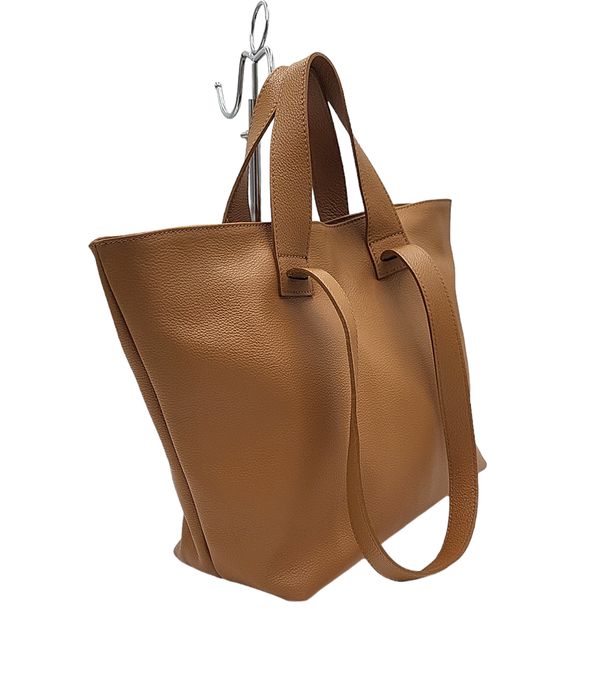 Torba Laura Biaggi skóra naturalna A4 karmel