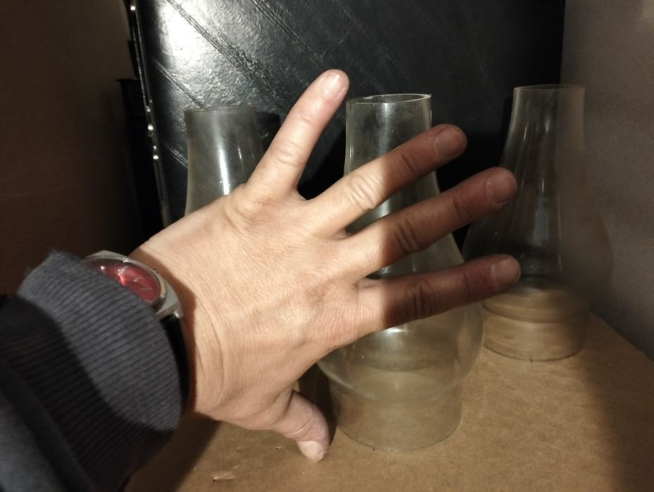 3 Chaminé de vidro para candeeiro a petróleo