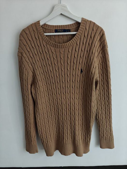 Ralph Lauren sweter warkocz męski logowany  L