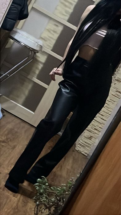 Кожанные штаны xs утеплені