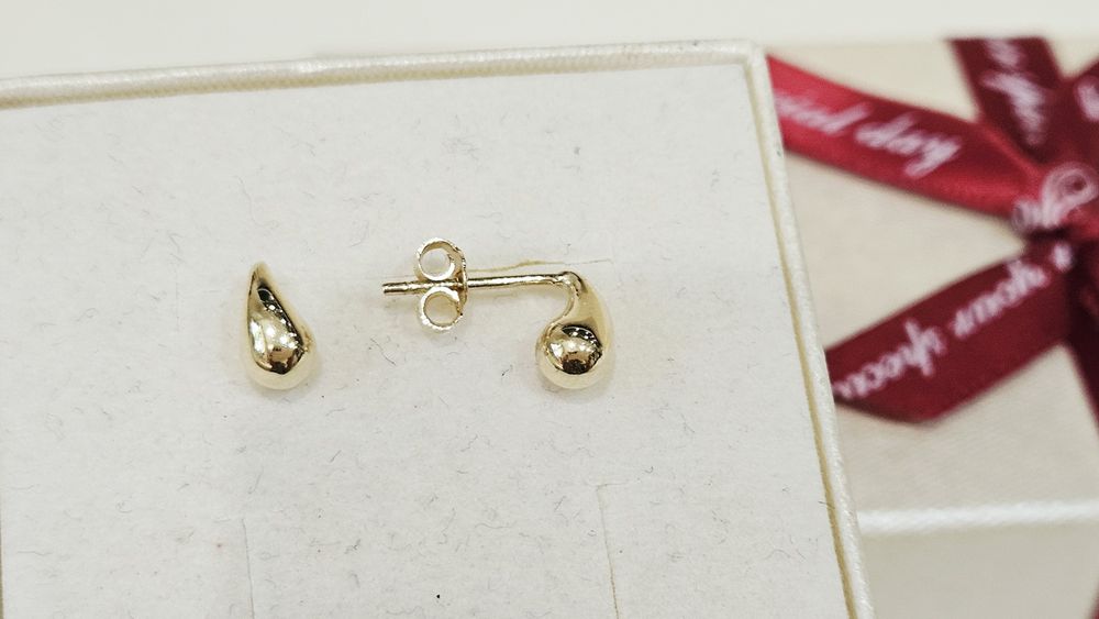 Kolczyki złote łezki 14k