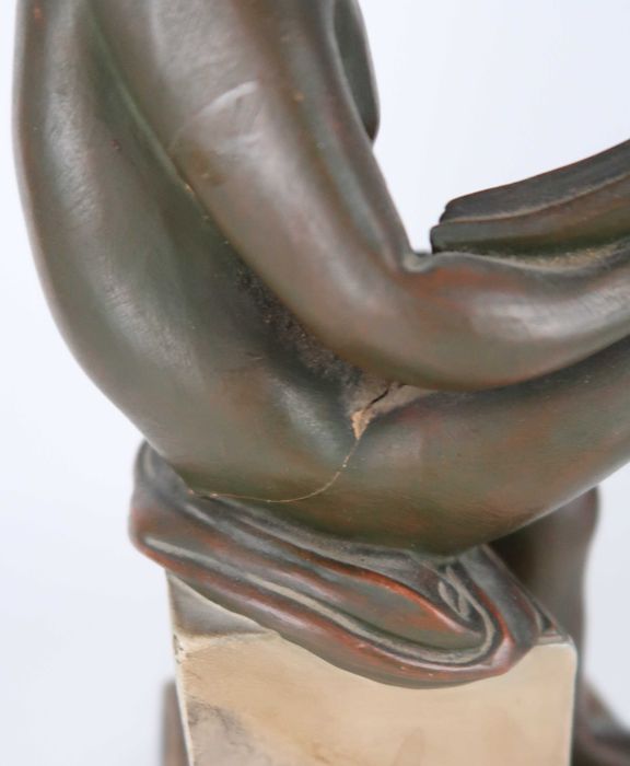 Escultura em barro policromado (Caldas Rainha ?)