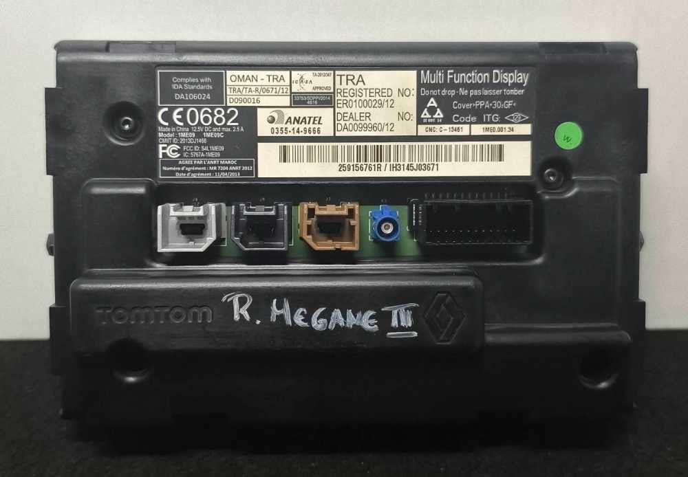 Display / Ecrã de Informações 259156761R - RENAULT MEGANE III Grandtour