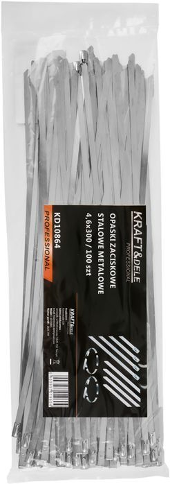 Opaski zaciskowe stalowe/metalowe 4,6 x 300 100el. kd10864 Kraft Dele