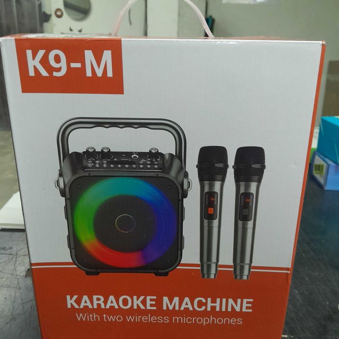 Портативна караоке-система K9-M з двома бездротовими мікрофонами та LED-підсвіткою