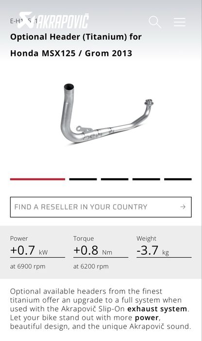 Escape akrapovic honda msx 125