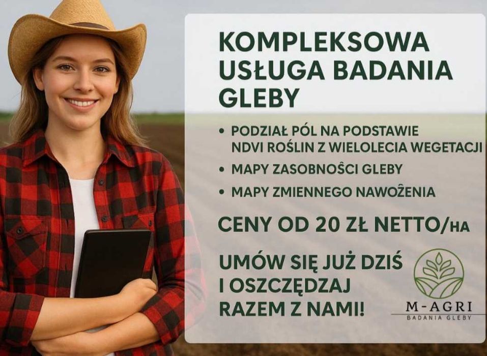 Kompleksowa usługa badania gleby, pobór prób glebowych, badania AZOTU
