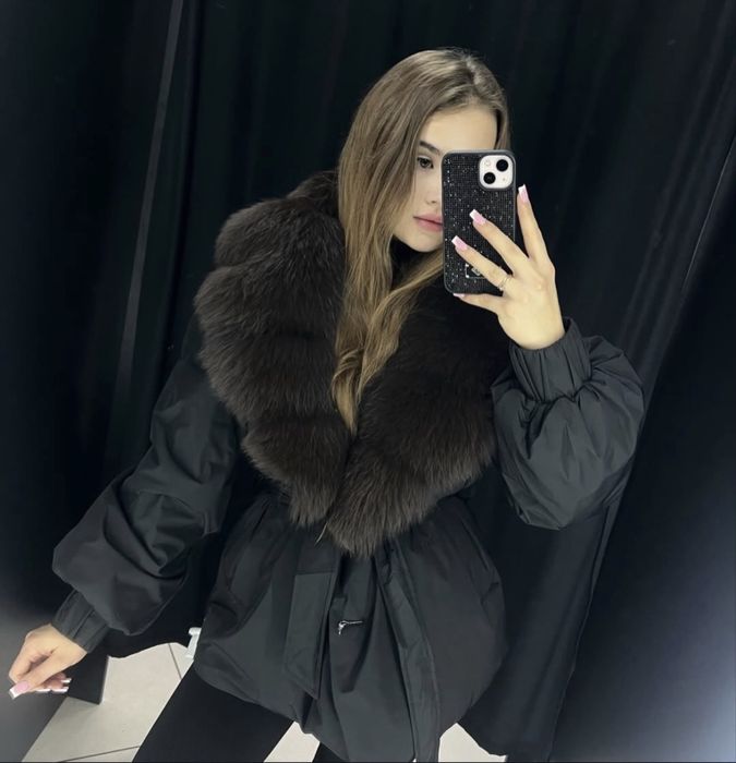 Куртка зима хутро песця розмір S