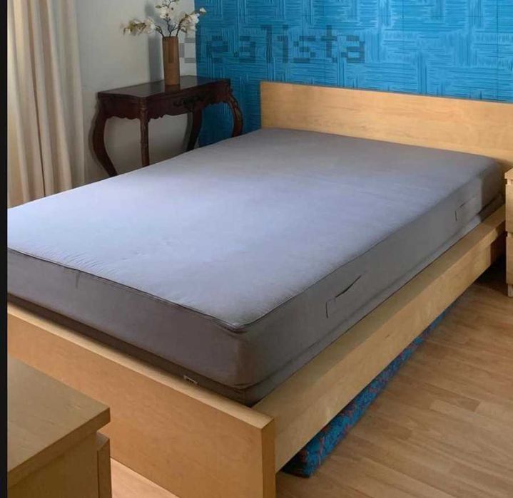 Cama MALM com estrado de ripas Sultan
