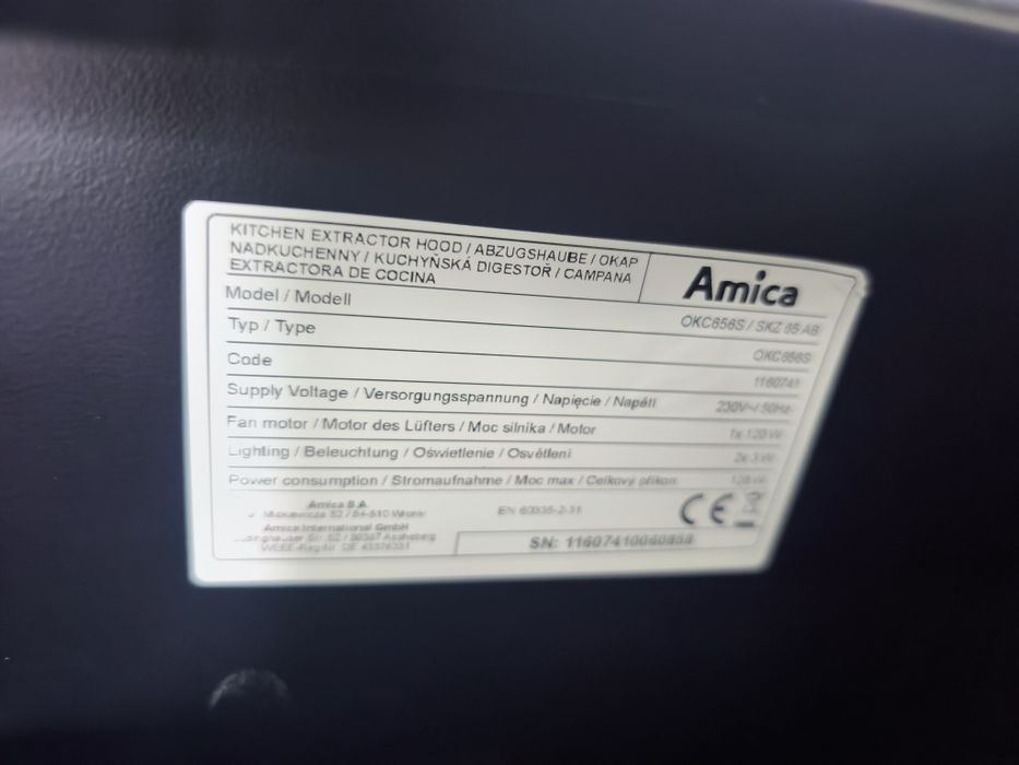 Amica stylowy okap kominowy