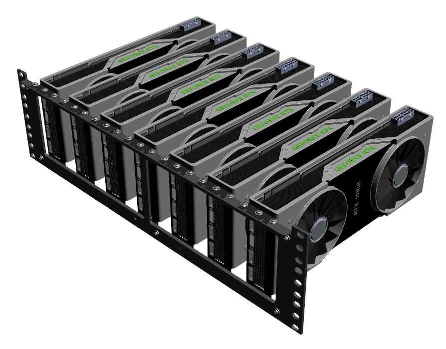 Uchwyt / ramka przeznaczona do montażu kart graficznych szafy RACK 19