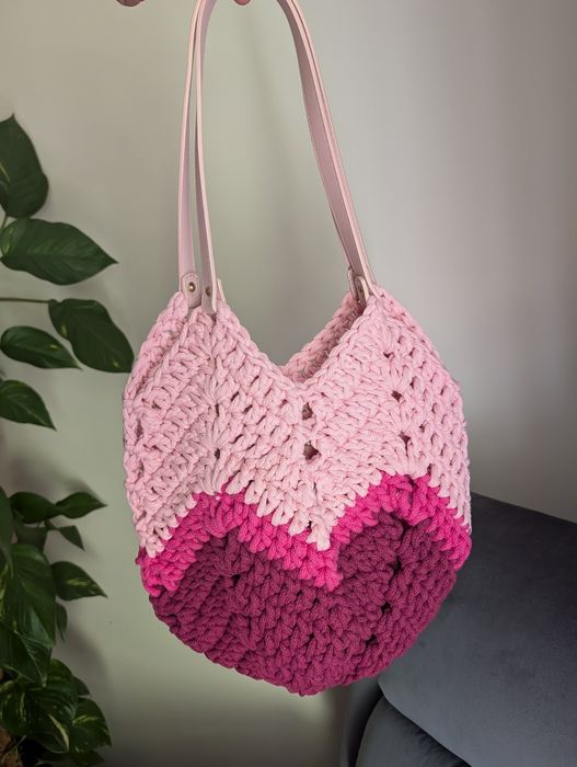 Torebka tulipan handmade różowa