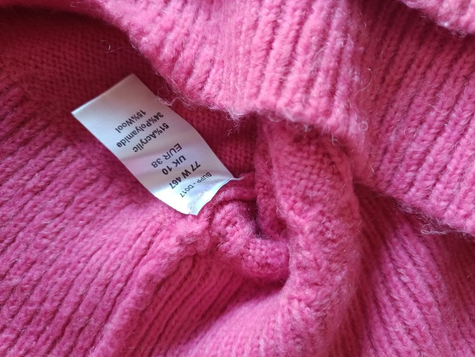 M/38 Kaleidoscope sweter damski różowy golf wełna