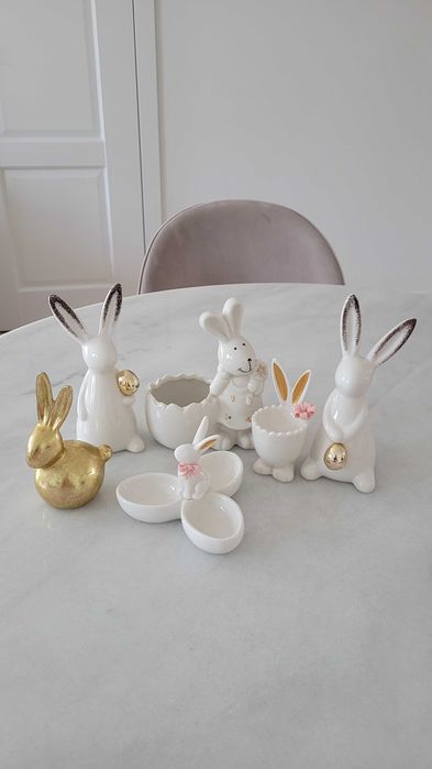 Zajączki porcelana - 6 szt