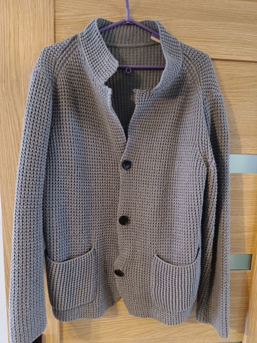 Sweter szary ciepły XL męski damski