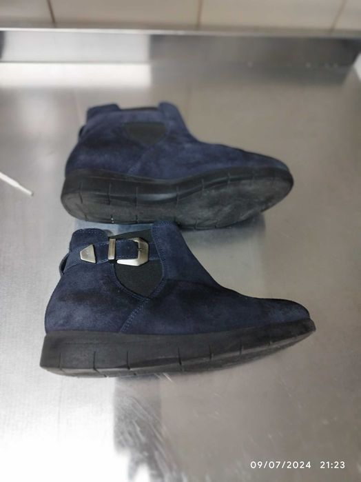 Botins camurça azuis escuros