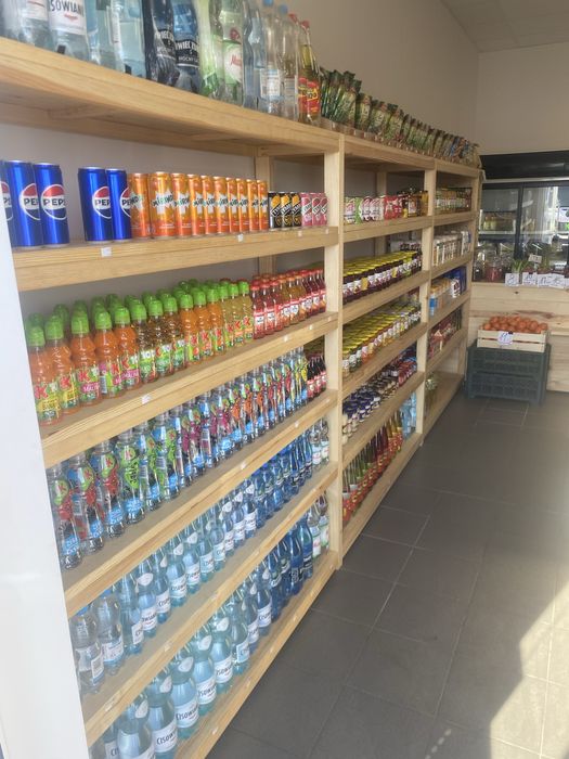 Regał drewniany narożny 1,7x1,0 garaż spiżarnia zabudowy