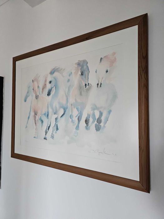 Serigrafia De Cavalos em aquarela de Beatrice Bulteau