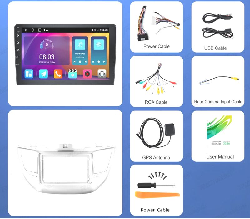 RÁDIO GPS ANDROID 13 HYUNDAI TUCSON 15-18