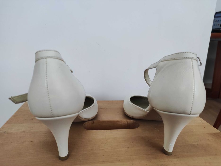 Ryłko buty ślubne kremowe ecru r. 36.5 (37) zapasowe fleki