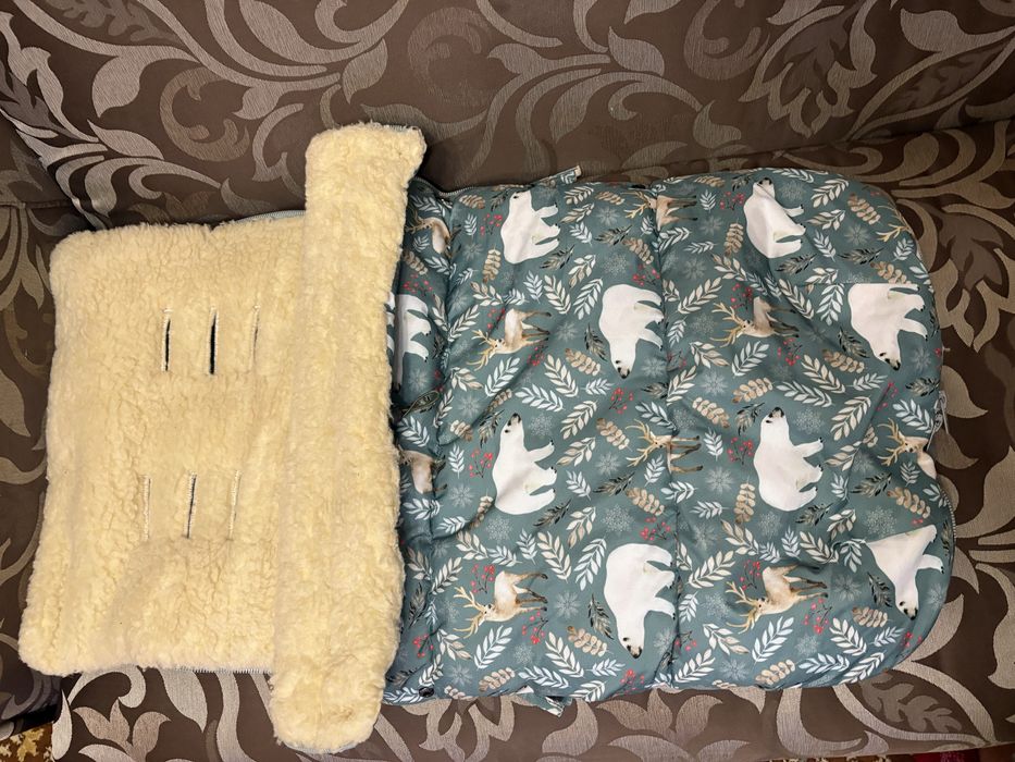 Зимовий конверт на овчині, конверт в коляску, дитячий конверт