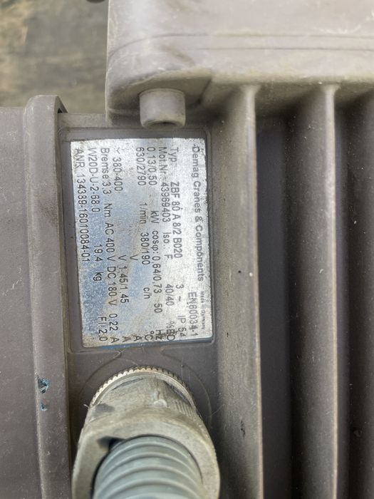 Demag silnik zbf80a reduktor wuv20dd