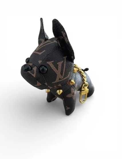 Brelok louis vuitton lv piesek buldog monogram brązowy