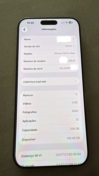 iPhone 16 Pro Max 256GB Branco