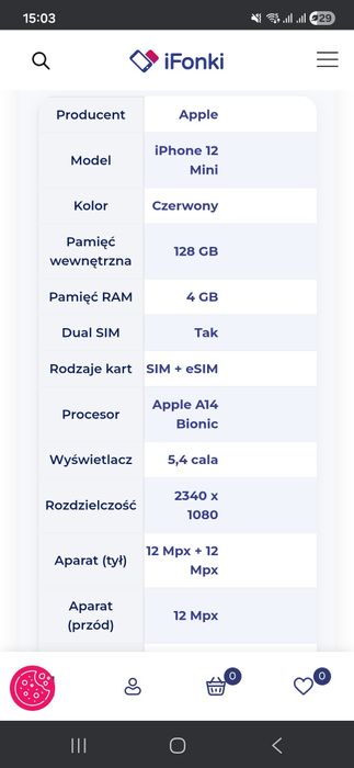 IPHONE  12 mini -czerwony-128GB